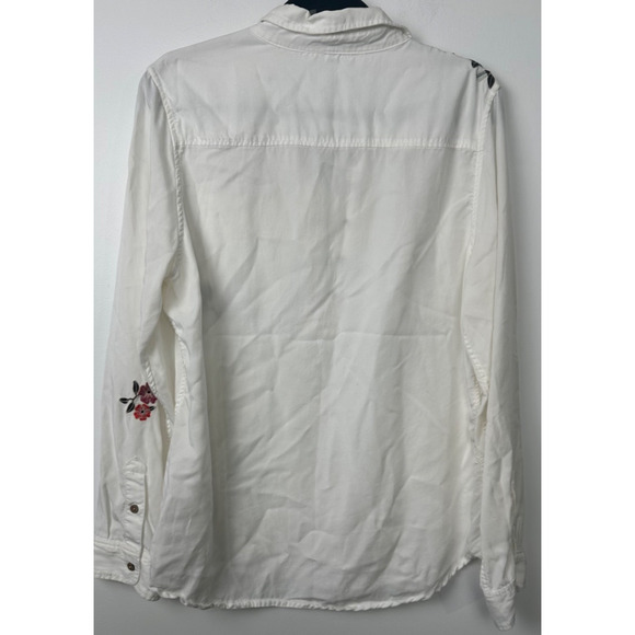 Alp N Rock Y2K white Tencel tunic embroidered sz XL embroidered Lace Up Boho D8 - Picture 6 of 9